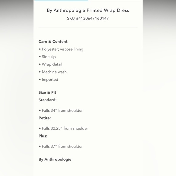 ANTHROPOLOGIE NWT Printed Wrap Dress Size 0. - Picture 9 of 15